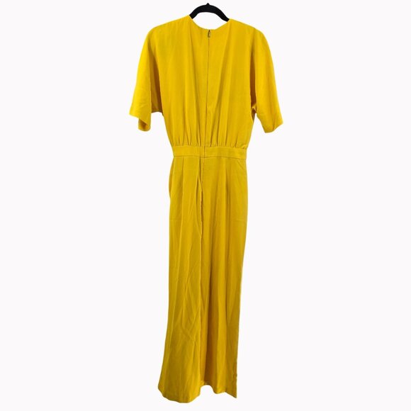 Trina Turk Womens Yellow Belted Wrap Jumpsuit Size 2 Polyester - Picture 4 of 16